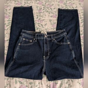 Jordache Vintage 27 Mid Rise Straight Leg Dark Blue Denim Jeans